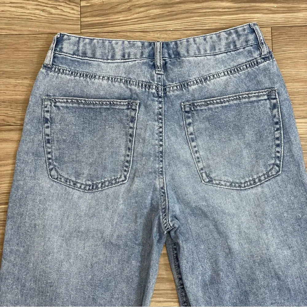 OAT New York High Rise Wide Leg Light Wash Cloud Luxe Denim Jeans - Picture 10 of 12